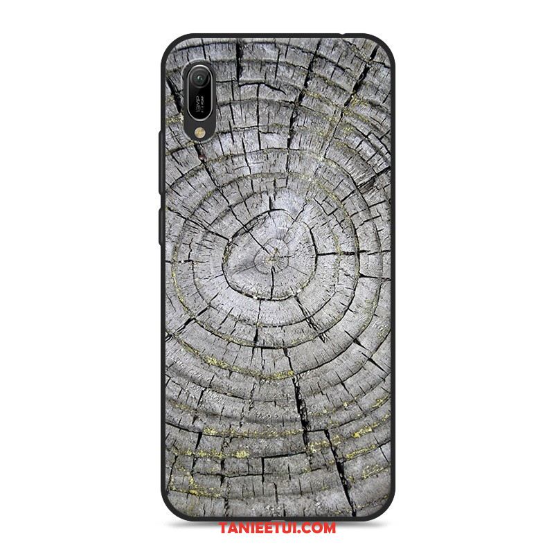 Etui Huawei Y6 2019 Ziarno Drewna Telefon Komórkowy Miękki, Obudowa Huawei Y6 2019 Vintage Braun