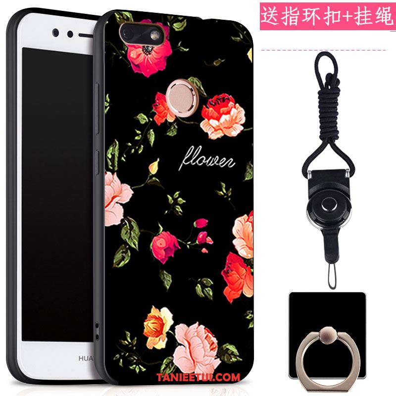 Etui Huawei Y6 Pro 2017 Klamra Ochraniacz Wiszące Ozdoby, Futerał Huawei Y6 Pro 2017 Telefon Komórkowy Czarny Ring