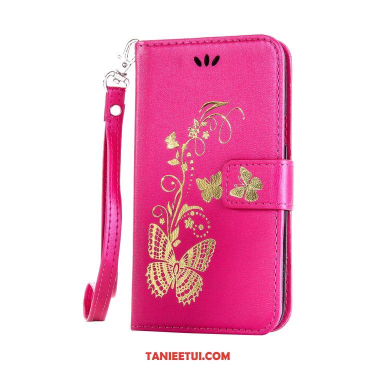 Etui Huawei Y6 Pro 2017 Motyl Wspornik Purpurowy, Pokrowce Huawei Y6 Pro 2017 Skóra Relief Telefon Komórkowy