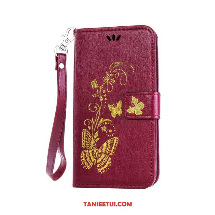 Etui Huawei Y6 Pro 2017 Motyl Wspornik Purpurowy, Pokrowce Huawei Y6 Pro 2017 Skóra Relief Telefon Komórkowy