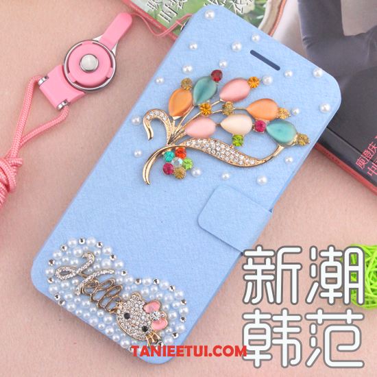 Etui Huawei Y6 Pro 2017 Niebieski Anti-fall Rhinestone, Obudowa Huawei Y6 Pro 2017 Skórzany Futerał Telefon Komórkowy Ochraniacz