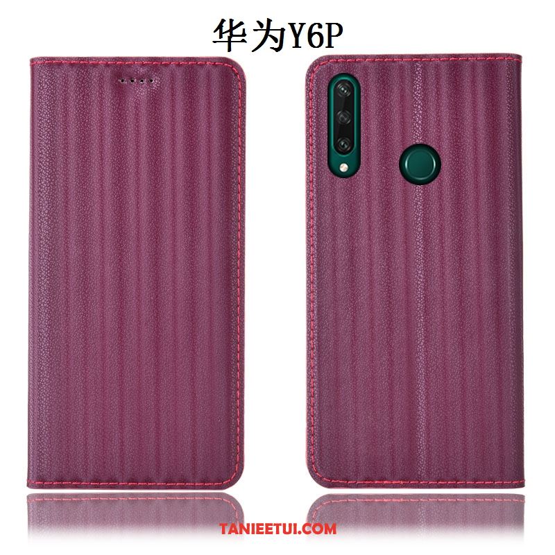 Etui Huawei Y6p Ochraniacz Gradient Telefon Komórkowy, Obudowa Huawei Y6p Prawdziwa Skóra Anti-fall All Inclusive Braun