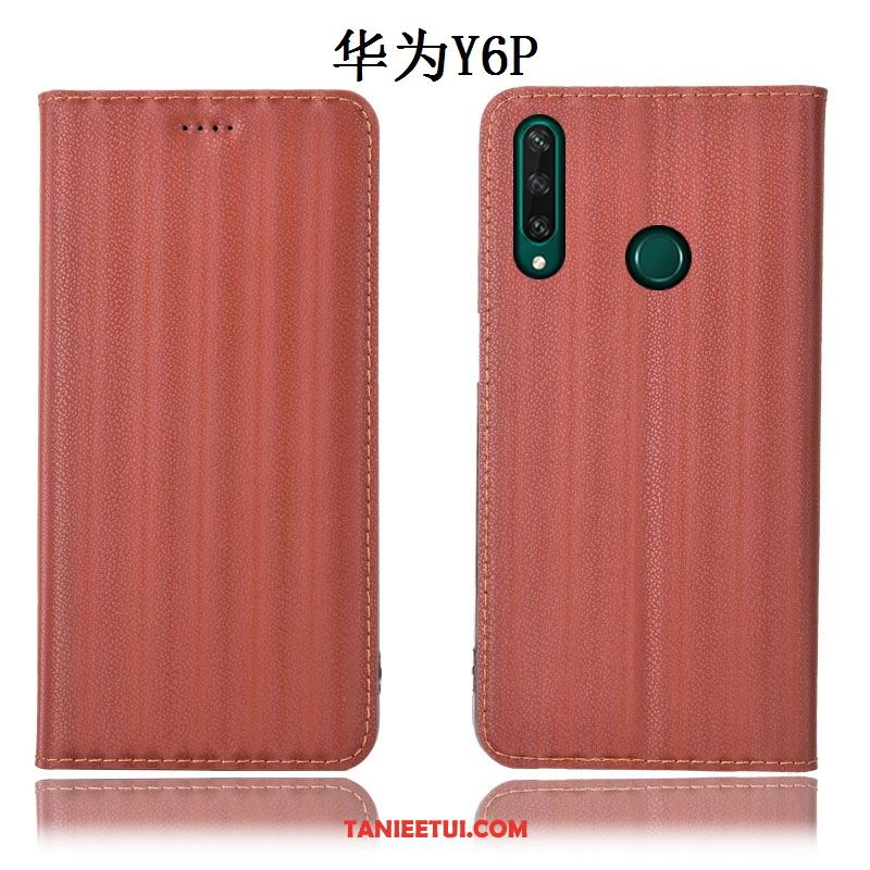 Etui Huawei Y6p Ochraniacz Gradient Telefon Komórkowy, Obudowa Huawei Y6p Prawdziwa Skóra Anti-fall All Inclusive Braun