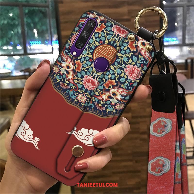 Etui Huawei Y6p Wspornik Tendencja Chiński Styl, Obudowa Huawei Y6p Telefon Komórkowy Różowe Vintage