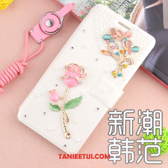 Etui Huawei Y7 2018 Anti-fall Ochraniacz Skórzany Futerał, Obudowa Huawei Y7 2018 Telefon Komórkowy Rhinestone Niebieski