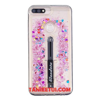 Etui Huawei Y7 2018 Quicksand Purpurowy Telefon Komórkowy, Futerał Huawei Y7 2018 Proszek Miękki Ring