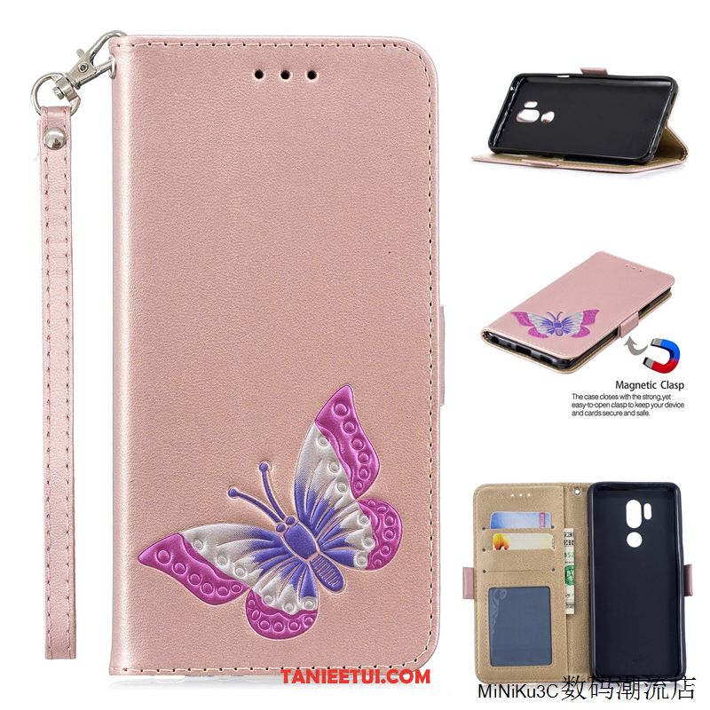 Etui Lg G7 Thinq All Inclusive Tendencja Zielony, Pokrowce Lg G7 Thinq Cienka Motyl Skórzany Futerał