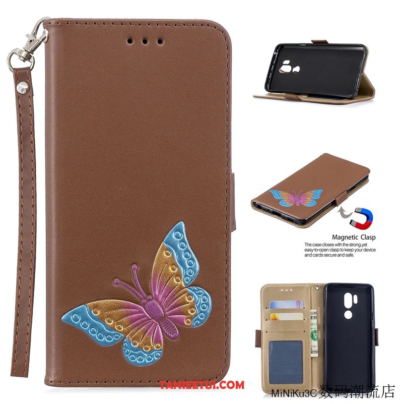 Etui Lg G7 Thinq All Inclusive Tendencja Zielony, Pokrowce Lg G7 Thinq Cienka Motyl Skórzany Futerał