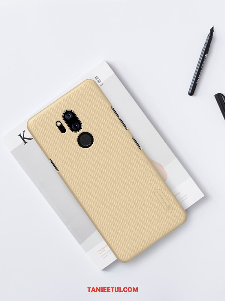 Etui Lg G7 Thinq Czerwony Nubuku Cienkie, Obudowa Lg G7 Thinq Ochraniacz Oryginalne Złoto