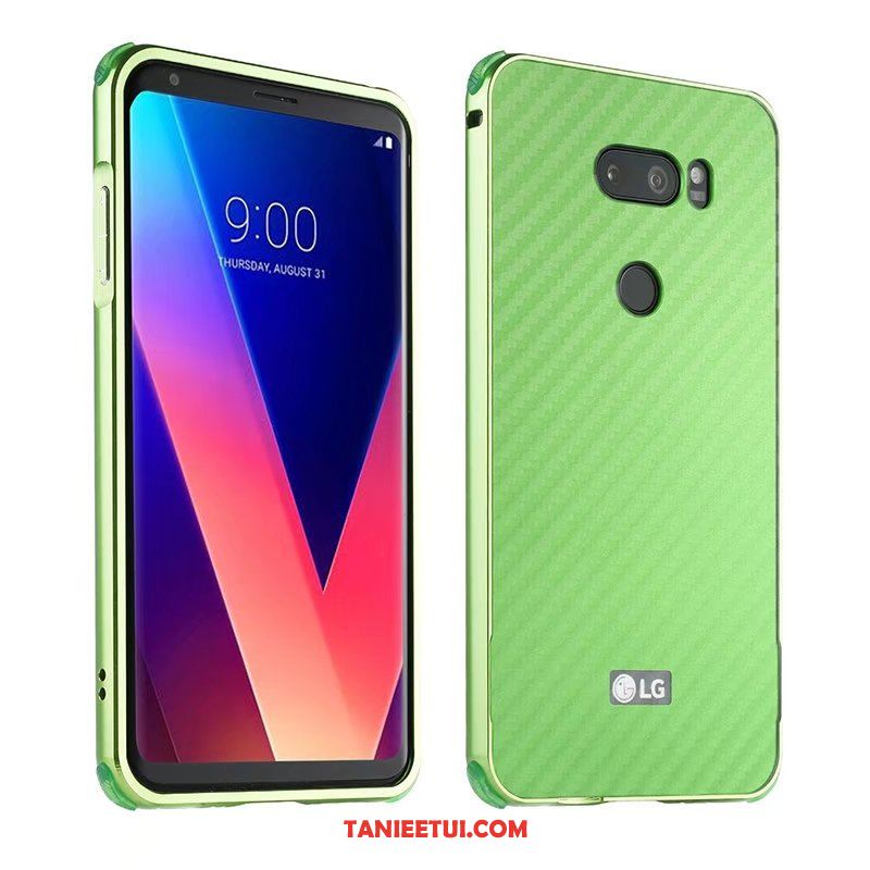 Etui Lg V30 Czarny Nubuku Telefon Komórkowy, Obudowa Lg V30 Granica Metal Anti-fall