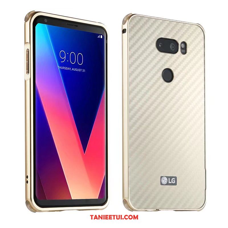 Etui Lg V30 Czarny Nubuku Telefon Komórkowy, Obudowa Lg V30 Granica Metal Anti-fall