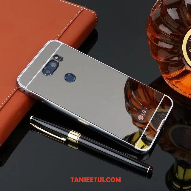 Etui Lg V30 Ochraniacz Lustro Granica, Obudowa Lg V30 Metal Czarny Osobowość