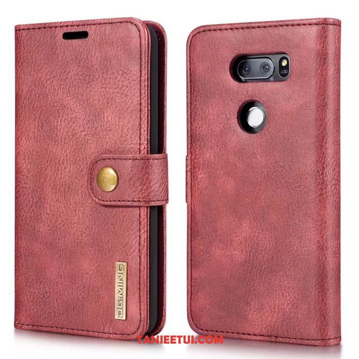 Etui Lg V30 Ochraniacz Telefon Komórkowy Klapa, Obudowa Lg V30 Wino Czerwone Prawdziwa Skóra Vintage