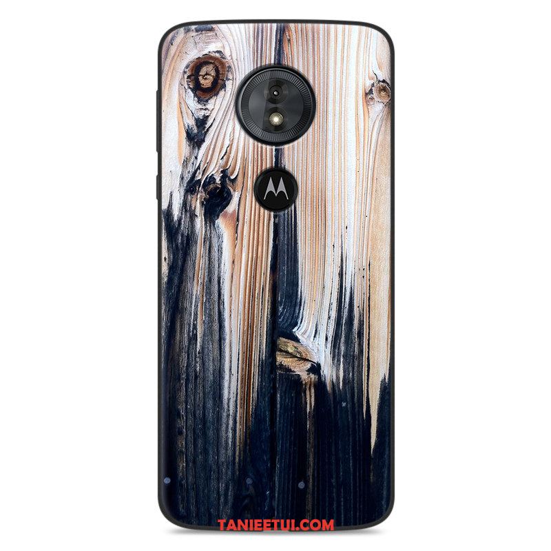 Etui Moto E5 Kreatywne Ziarno Drewna Czarny, Obudowa Moto E5 All Inclusive Wzór Silikonowe