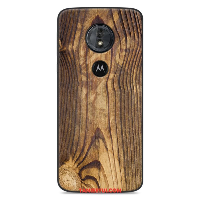 Etui Moto E5 Kreatywne Ziarno Drewna Czarny, Obudowa Moto E5 All Inclusive Wzór Silikonowe