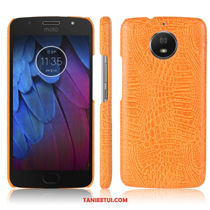 Etui Moto G5s Skóra Ochraniacz Telefon Komórkowy, Pokrowce Moto G5s Skórzany Futerał Czerwony Wzór Krokodyla