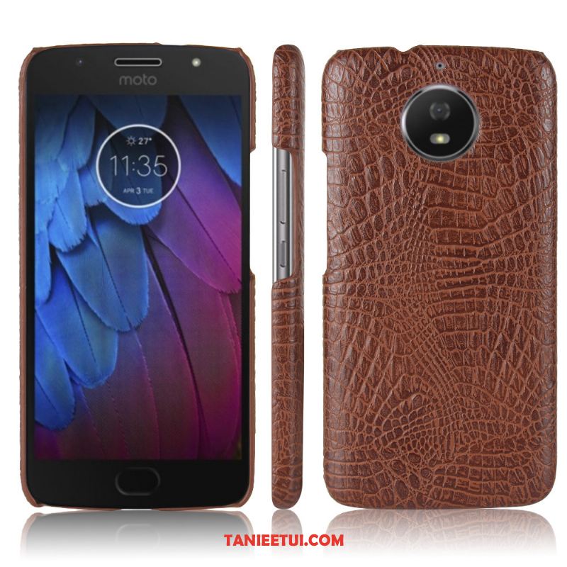 Etui Moto G5s Skóra Ochraniacz Telefon Komórkowy, Pokrowce Moto G5s Skórzany Futerał Czerwony Wzór Krokodyla