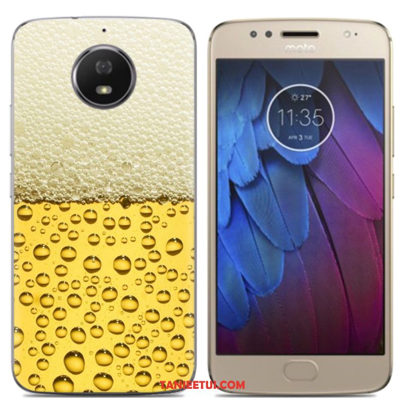 Etui Moto G5s Żółty Kreatywne Telefon Komórkowy, Pokrowce Moto G5s Obraz Olejny Cienkie Specjalne