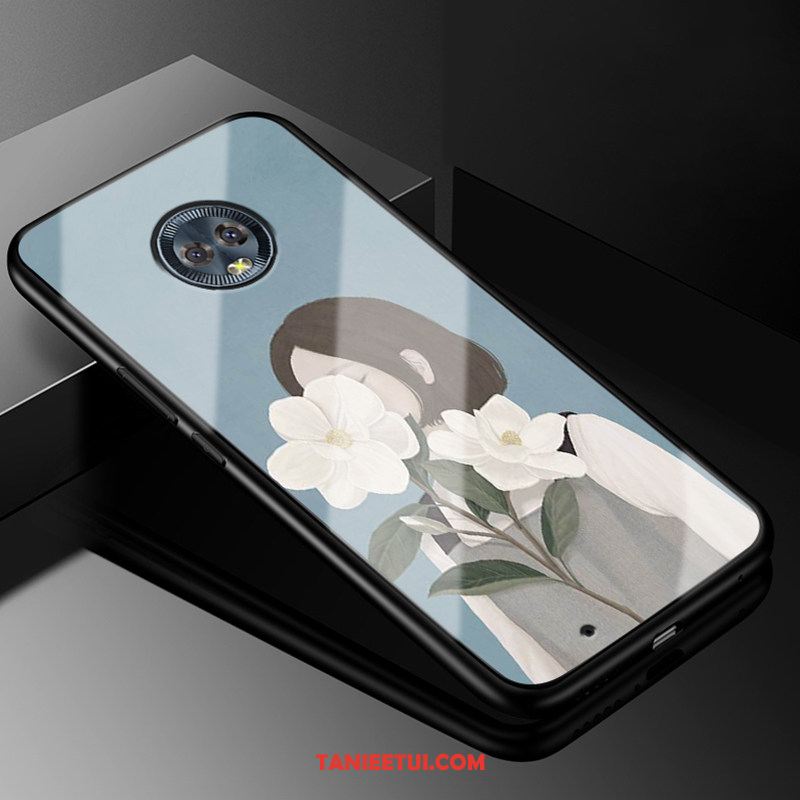 Etui Moto G6 All Inclusive Jasny Niebieski Tendencja, Obudowa Moto G6 Szkło Vintage Telefon Komórkowy