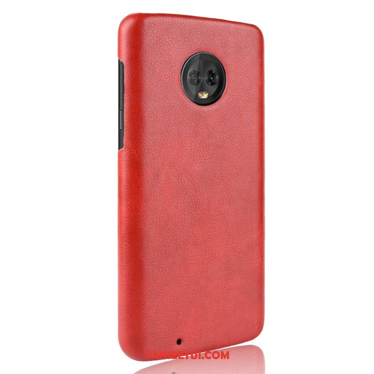 Etui Moto G6 Wzór Czerwony Trudno, Futerał Moto G6 Vintage Ochraniacz Litchi