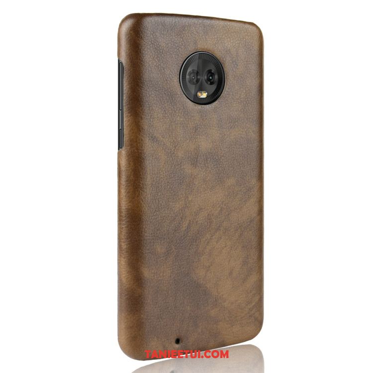 Etui Moto G6 Wzór Czerwony Trudno, Futerał Moto G6 Vintage Ochraniacz Litchi