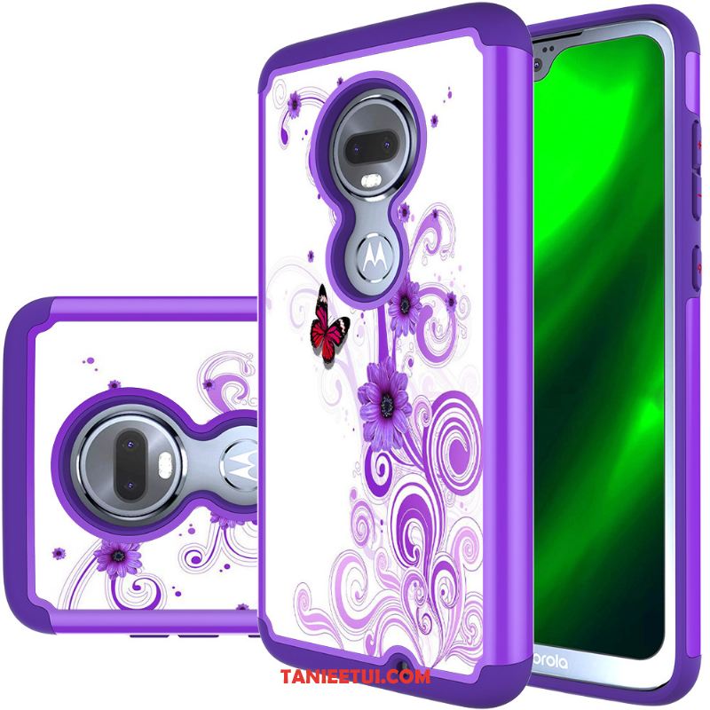 Etui Moto G7 Anti-fall Ochraniacz Kolor, Pokrowce Moto G7 Purpurowy Skóra Robotyka