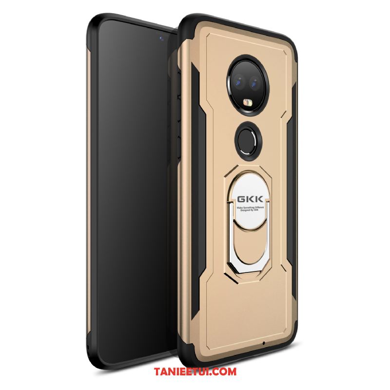 Etui Moto G7 Magnetyzm Ring Pancerz, Futerał Moto G7 Niebieski Nowy Ochraniacz