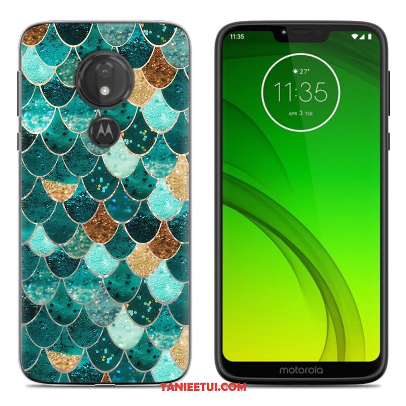 Etui Moto G7 Play Miękki Silikonowe Telefon Komórkowy, Pokrowce Moto G7 Play Osobowość Zielony Kreatywne