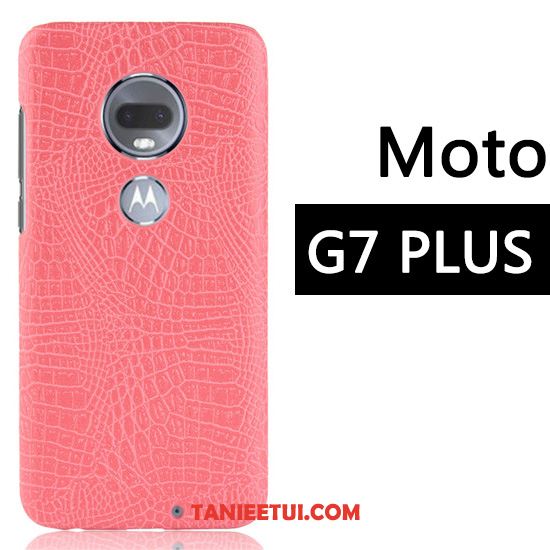 Etui Moto G7 Plus Anti-fall Ochraniacz Wzór Krokodyla, Futerał Moto G7 Plus Telefon Komórkowy Czerwony Biznes