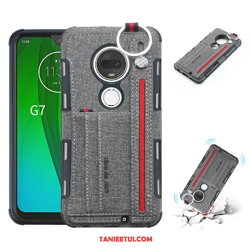 Etui Moto G7 Plus Czarny Anti-fall Telefon Komórkowy, Obudowa Moto G7 Plus Pu Wspornik