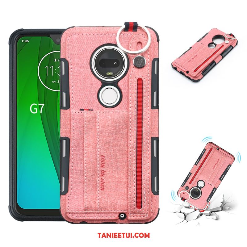 Etui Moto G7 Plus Czarny Anti-fall Telefon Komórkowy, Obudowa Moto G7 Plus Pu Wspornik