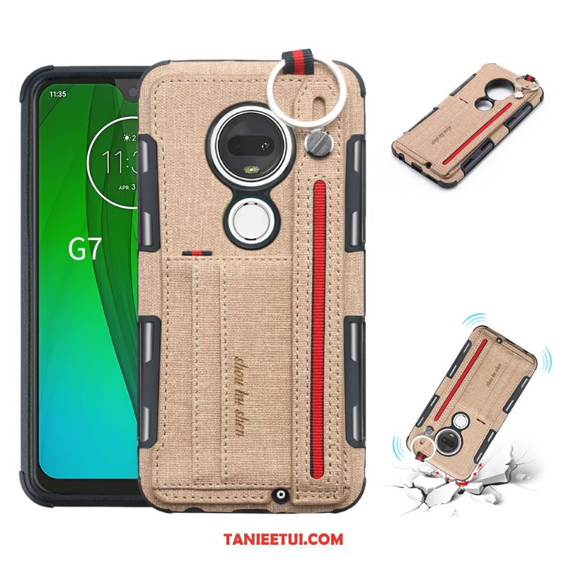 Etui Moto G7 Plus Czarny Anti-fall Telefon Komórkowy, Obudowa Moto G7 Plus Pu Wspornik