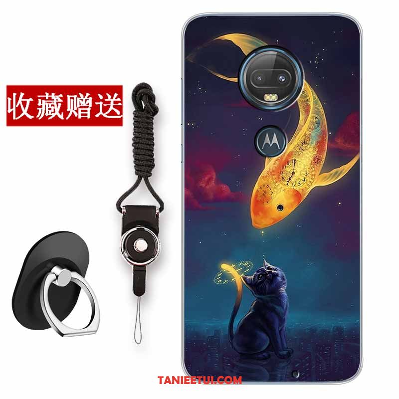 Etui Moto G7 Plus Moda Telefon Komórkowy Ciemno Niebieski, Futerał Moto G7 Plus Ochraniacz Vintage Chiński Styl