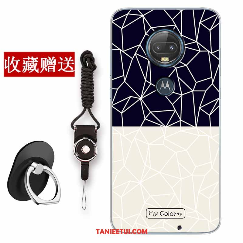 Etui Moto G7 Plus Moda Telefon Komórkowy Ciemno Niebieski, Futerał Moto G7 Plus Ochraniacz Vintage Chiński Styl