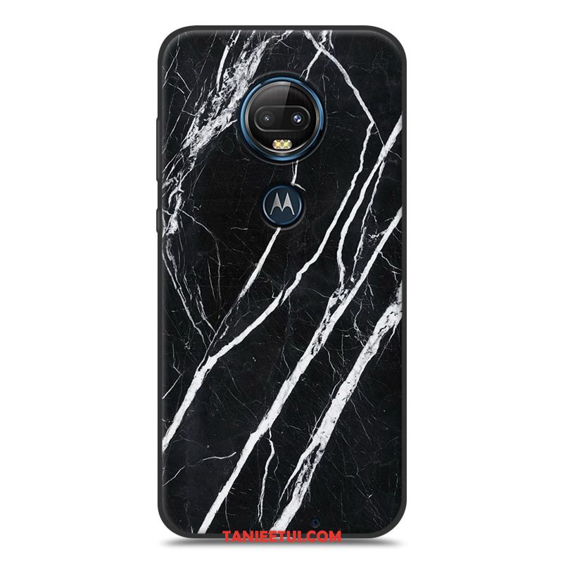 Etui Moto G7 Plus Silikonowe Telefon Komórkowy Miękki, Futerał Moto G7 Plus Ciemno Niebieski Ziarno Drewna Kolor