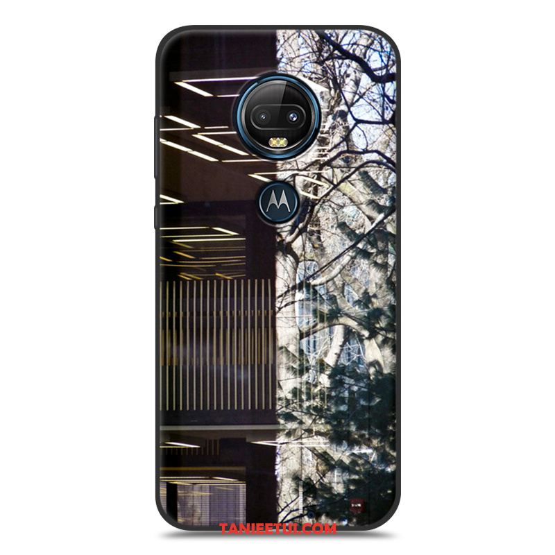 Etui Moto G7 Plus Telefon Komórkowy Nubuku Czarny, Pokrowce Moto G7 Plus All Inclusive Kolor Ochraniacz