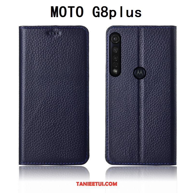 Etui Moto G8 Plus Nowy Klapa Silikonowe, Obudowa Moto G8 Plus Ochraniacz Litchi Telefon Komórkowy Braun