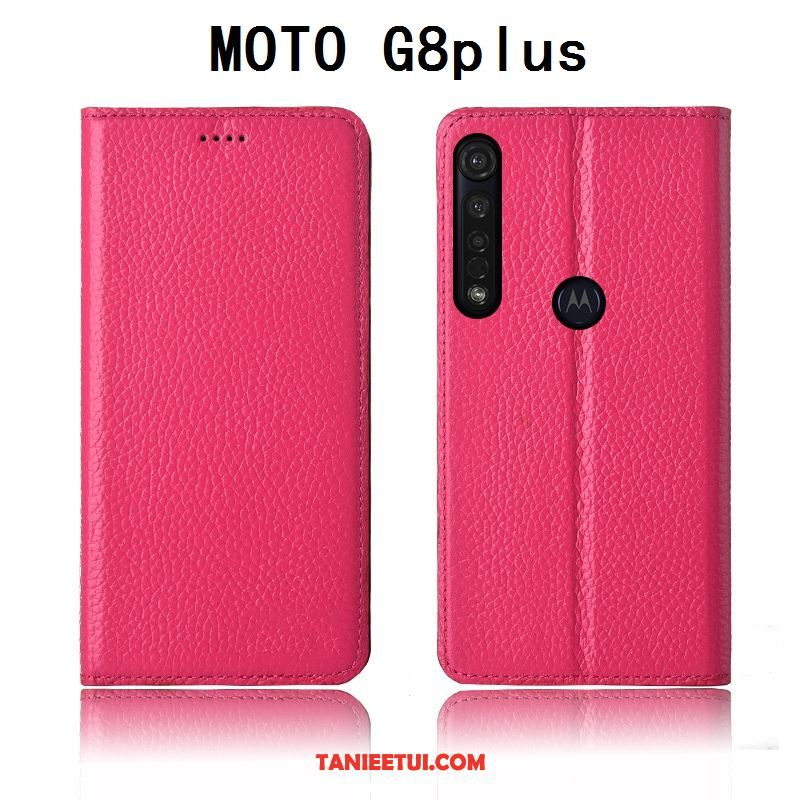 Etui Moto G8 Plus Nowy Klapa Silikonowe, Obudowa Moto G8 Plus Ochraniacz Litchi Telefon Komórkowy Braun