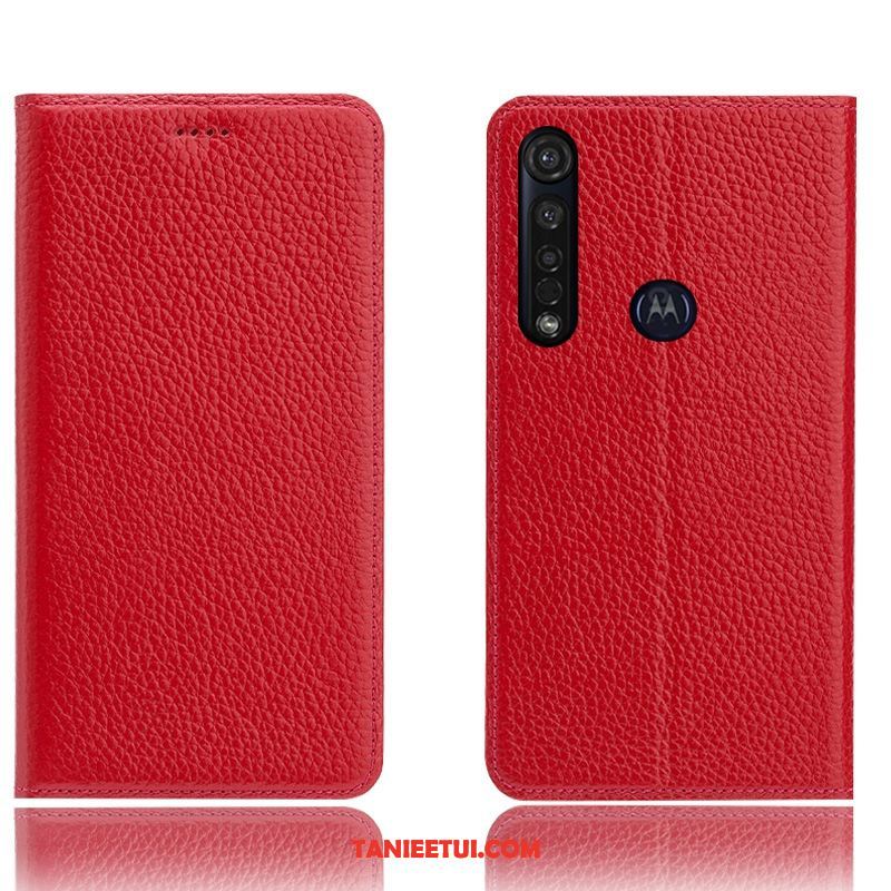 Etui Moto G8 Plus Prawdziwa Skóra Niebieski Ochraniacz, Obudowa Moto G8 Plus All Inclusive Litchi Telefon Komórkowy