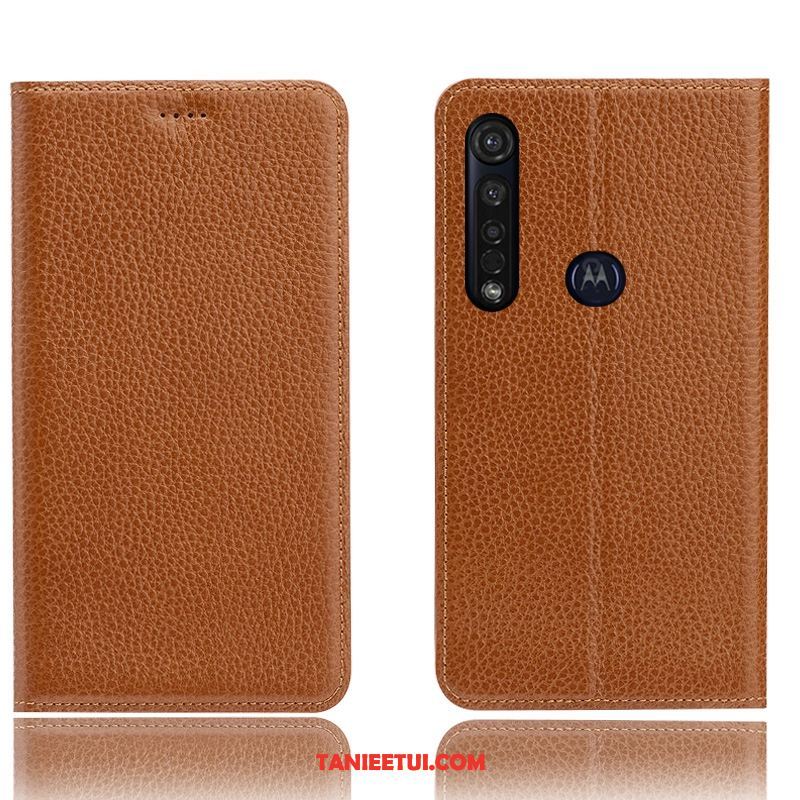 Etui Moto G8 Plus Prawdziwa Skóra Niebieski Ochraniacz, Obudowa Moto G8 Plus All Inclusive Litchi Telefon Komórkowy