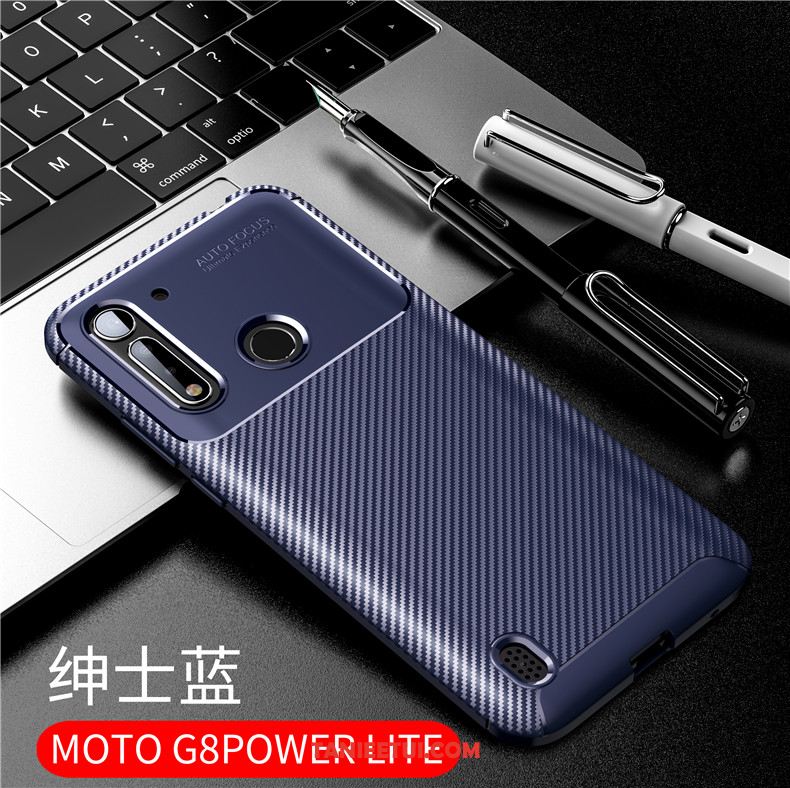 Etui Moto G8 Power Lite Silikonowe Ochraniacz Anti-fall, Futerał Moto G8 Power Lite Niebieski All Inclusive Nubuku