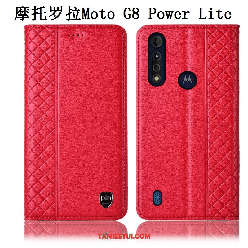 Etui Moto G8 Power Lite Telefon Komórkowy Ochraniacz Anti-fall, Futerał Moto G8 Power Lite Prawdziwa Skóra All Inclusive Brązowy