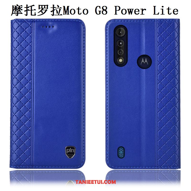 Etui Moto G8 Power Lite Telefon Komórkowy Ochraniacz Anti-fall, Futerał Moto G8 Power Lite Prawdziwa Skóra All Inclusive Brązowy