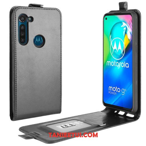 Etui Moto G8 Power Portfel Karta Wspornik, Futerał Moto G8 Power Ochraniacz Tendencja Czarny