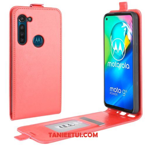 Etui Moto G8 Power Portfel Karta Wspornik, Futerał Moto G8 Power Ochraniacz Tendencja Czarny