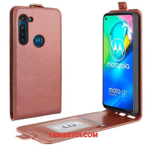 Etui Moto G8 Power Portfel Karta Wspornik, Futerał Moto G8 Power Ochraniacz Tendencja Czarny