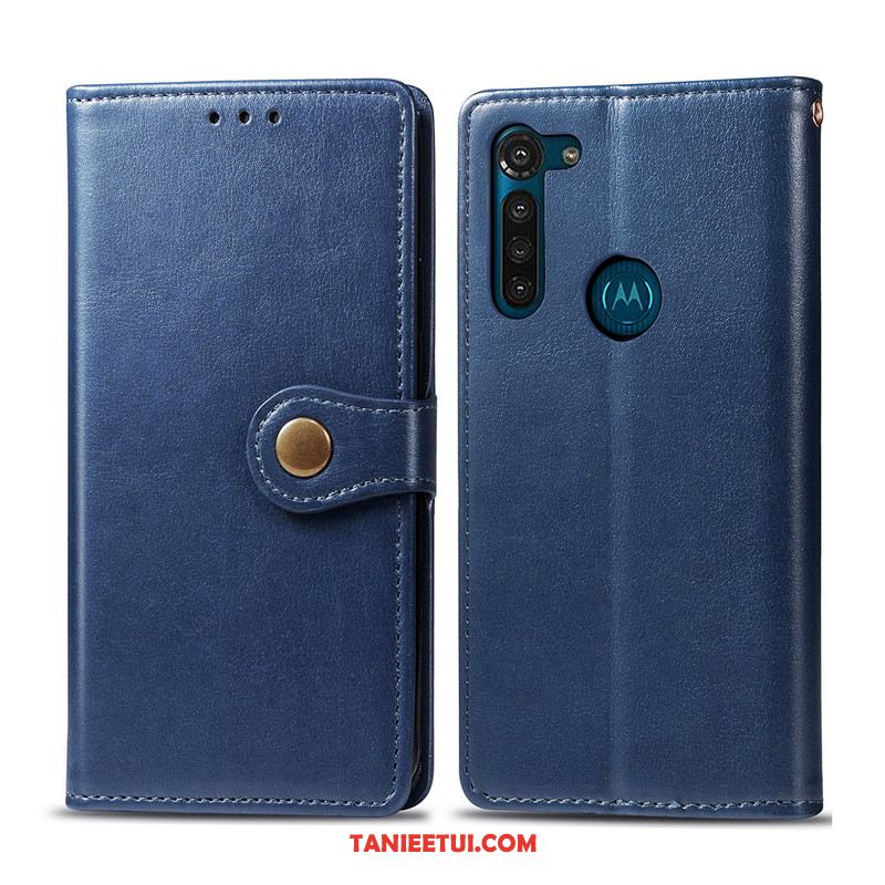 Etui Moto G8 Power Telefon Komórkowy Jednolity Kolor Proste, Futerał Moto G8 Power Ochraniacz Wiszące Ozdoby Sztuczna Skóra