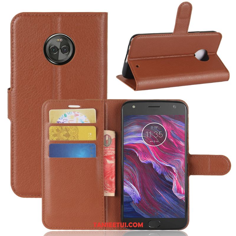 Etui Moto X4 Telefon Komórkowy Portfel Wzór, Futerał Moto X4 Karta Ochraniacz Litchi