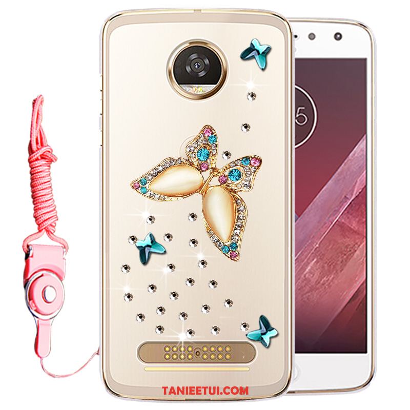 Etui Moto Z2 Play Telefon Komórkowy Ochraniacz Złoto, Obudowa Moto Z2 Play Rhinestone