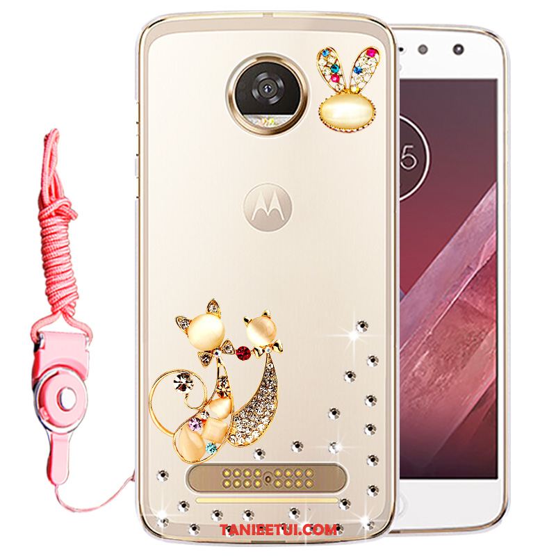 Etui Moto Z2 Play Telefon Komórkowy Ochraniacz Złoto, Obudowa Moto Z2 Play Rhinestone